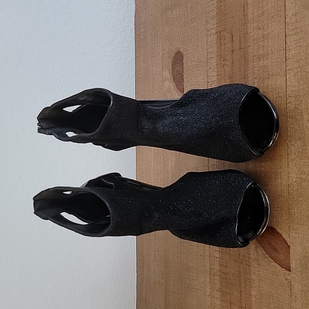 JustFab - Maxine black high heel stiletto shoes, size 7